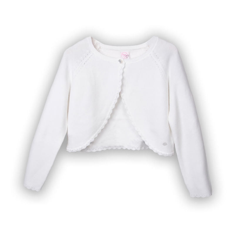 Chaleco Niña Blanco / Rosado