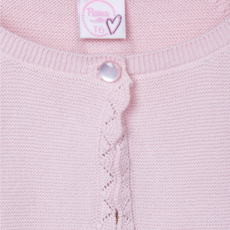 Chaleco Niña Blanco / Rosado