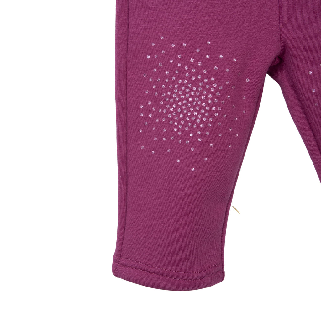 Calza Bebé Niña Térmica Estampado Brillos Azul / Ciruela