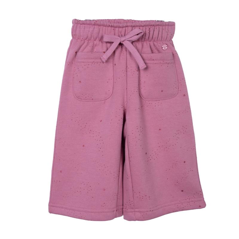 Pantalón Buzo Bebé Niña Brillos Café / Rosado