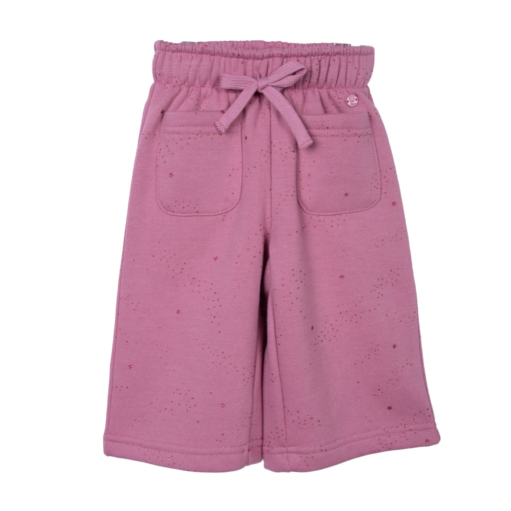 Pantalón Buzo Bebé Niña Brillos Café / Rosado