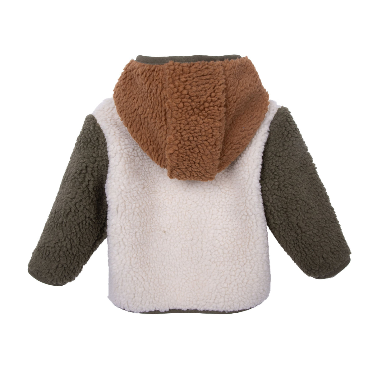 Polerón Bebé Niño Forrado Sherpa y Broches Azul / Crudo