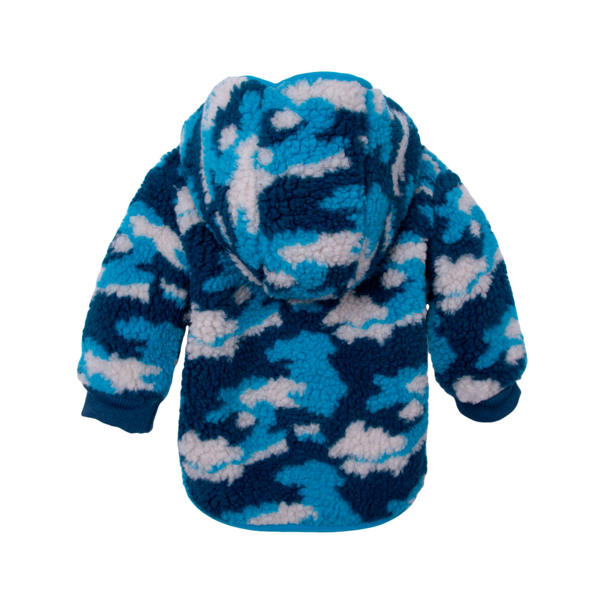 Polerón Bebé Niño Camuflado con Sherpa y Cierre Azul / Celeste