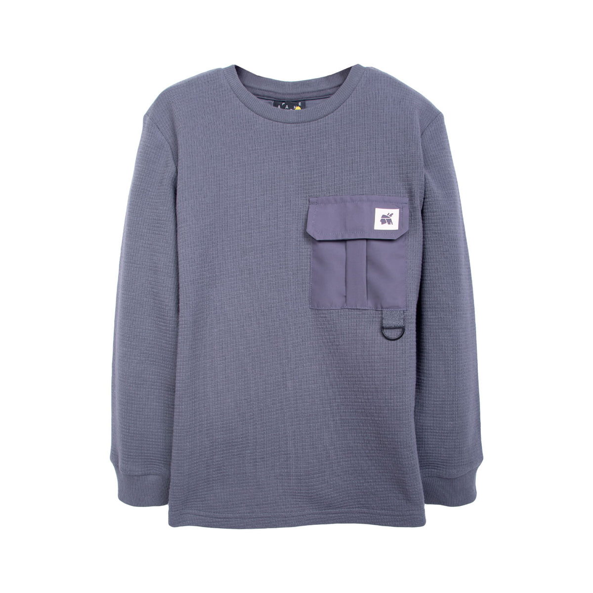 Polera Niño Manga Larga con Bolsillo Cargo Marengo / Verde