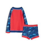 Traje de Baño Bebé Niño 2 Piezas Protección UV Tiburón Rojo