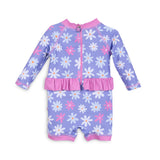 Set Traje de Baño y Gorro Bebé Niña Protección UV Lavanda