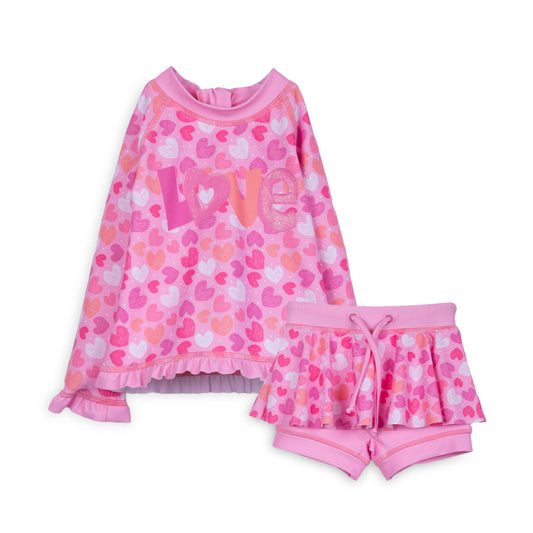 Traje de Baño Bebé Niña 2 Piezas Protección UV Rosado