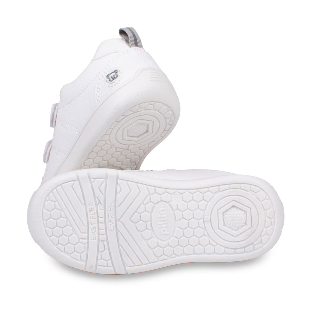 Zapatillas Blanco Unisex Escolar Doble Velcro