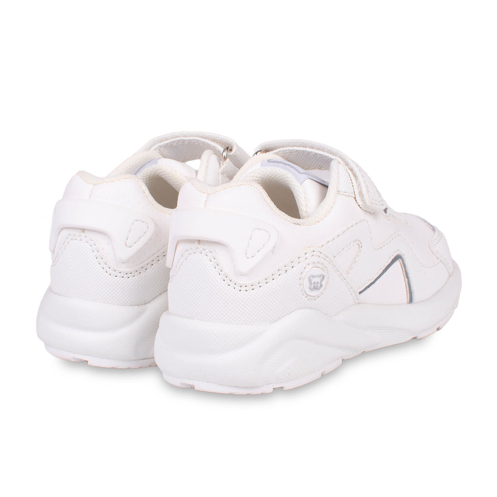 Zapatilla Escolar Unisex Deportiva con Velcro Blanco