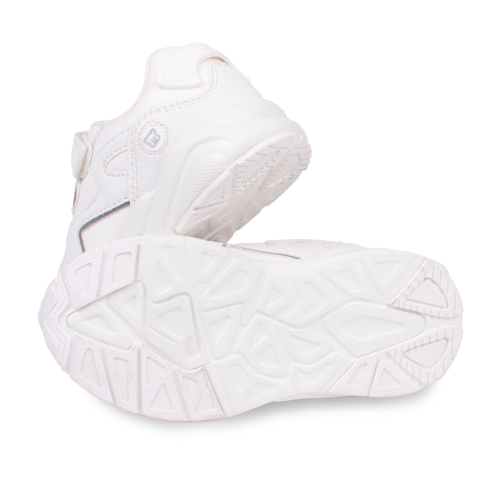 Zapatilla Escolar Unisex Deportiva con Velcro Blanco