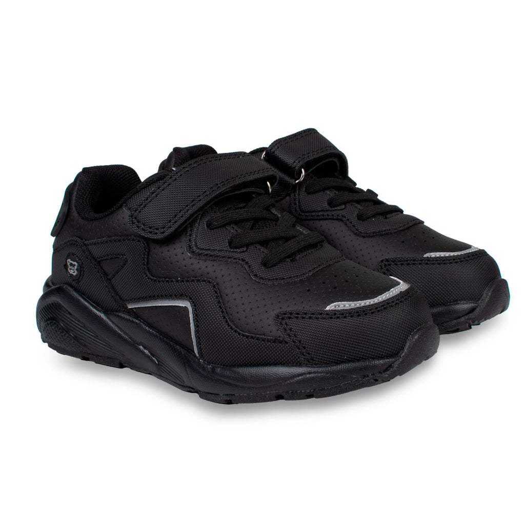 Zapatilla Escolar Unisex Deportiva con Velcro Negro