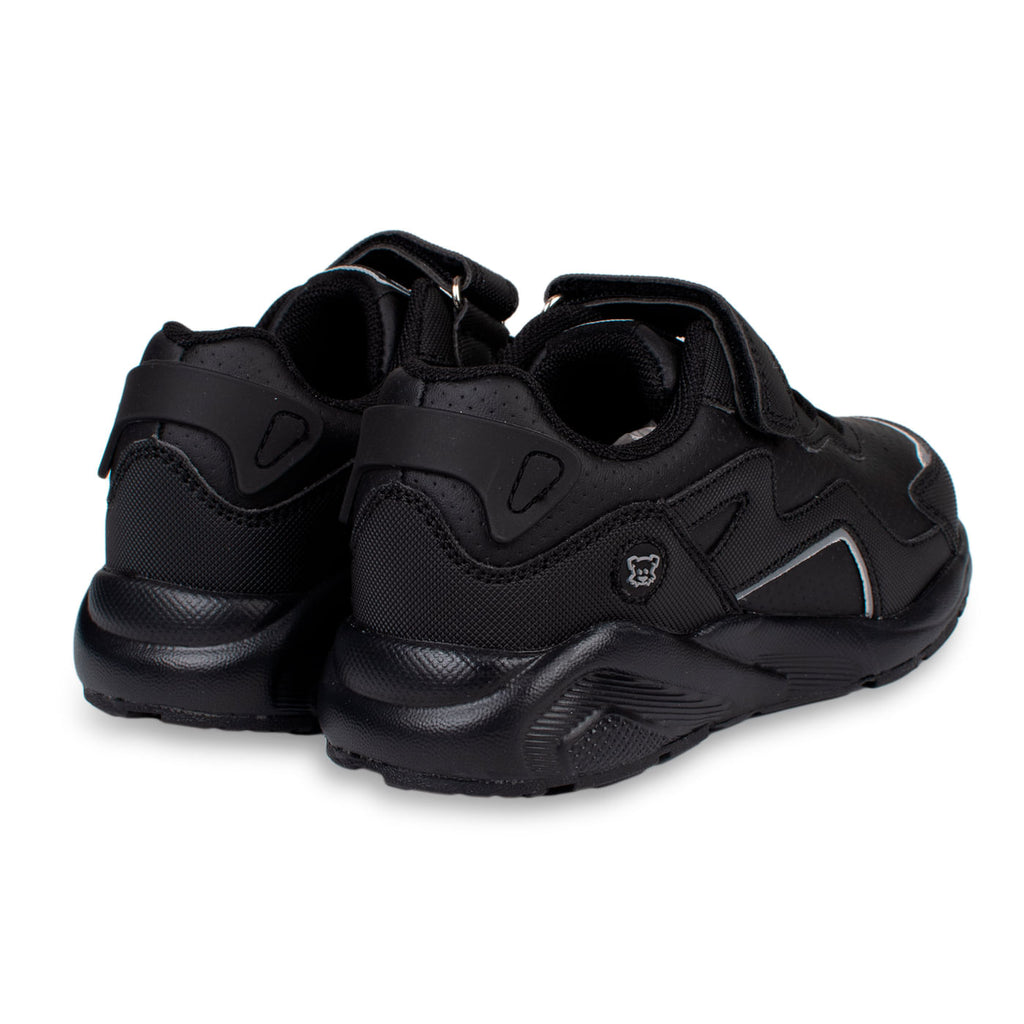 Zapatilla Escolar Unisex Deportiva con Velcro Negro