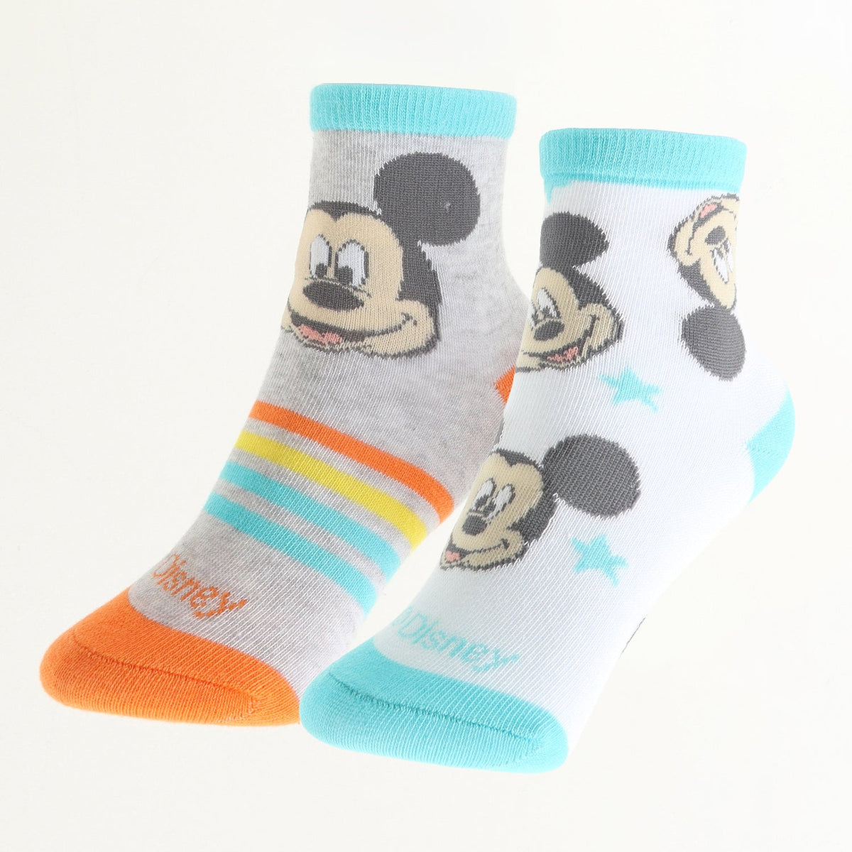 CALCETIN 2P TODDLERO LINEAS MICKEY GRIS MEL