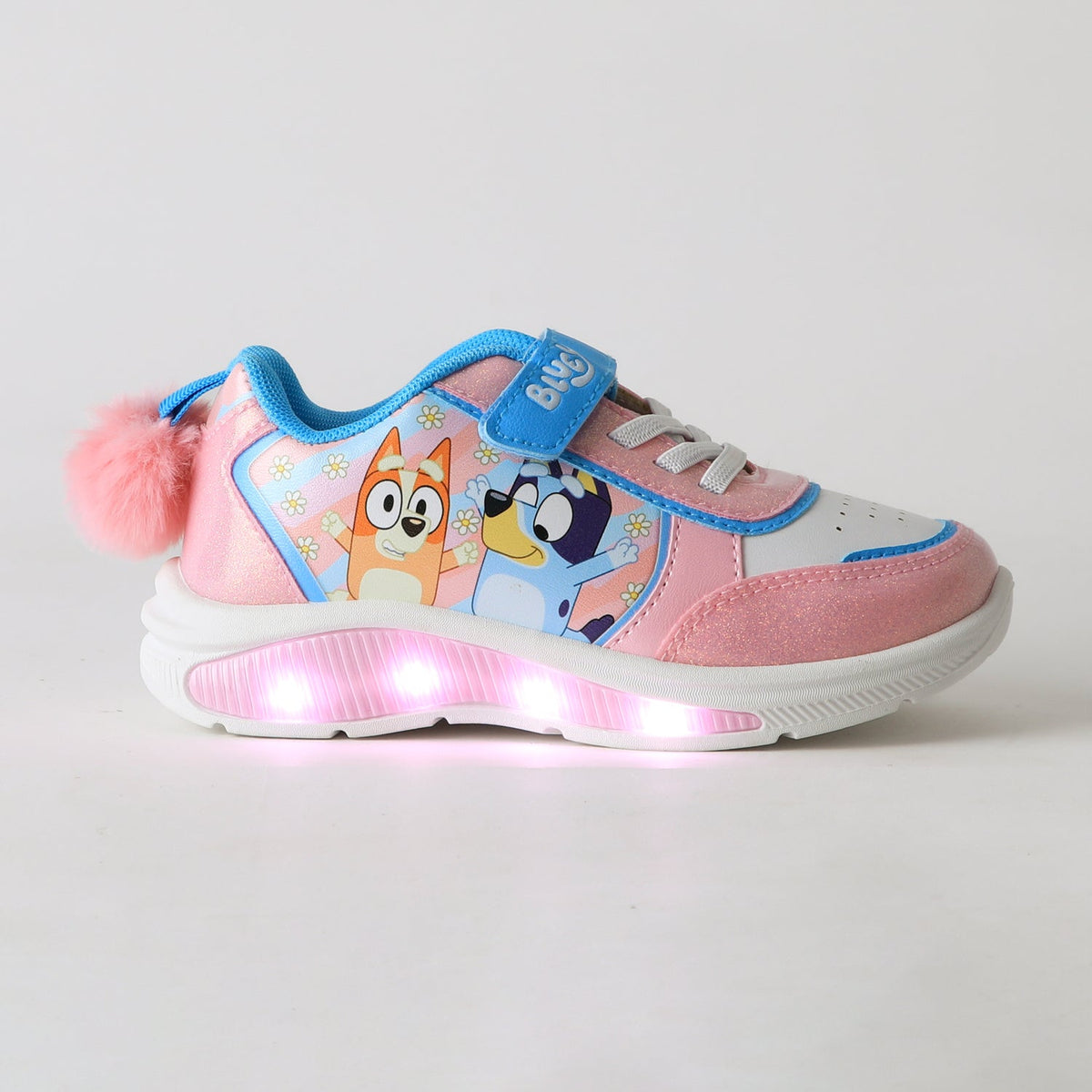 ZAPATILLA CON LUCES TODDLERA Y BINGO POMPOM BLUEY