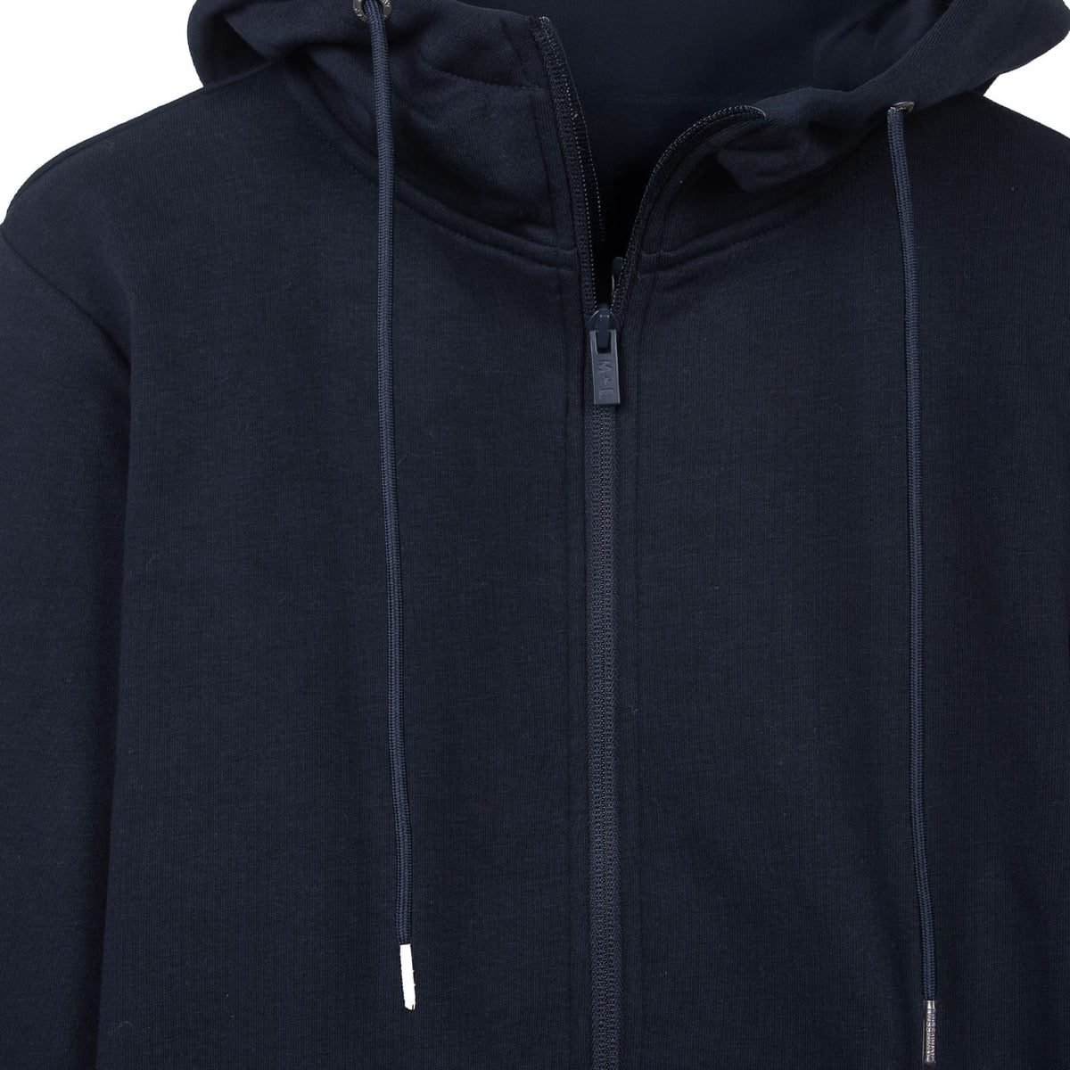 Polerón Unisex Escolar con Gorro y Cierre Azul Marino