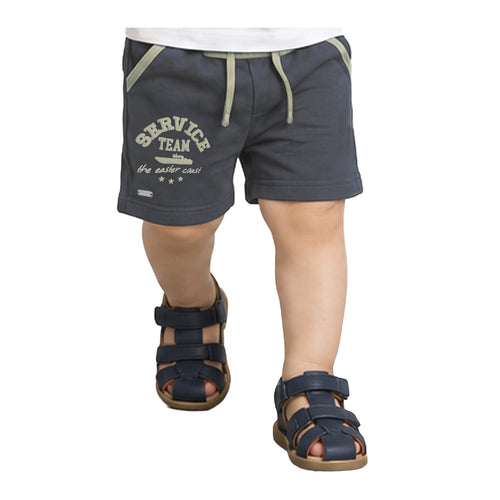 Bermuda Buzo Tela Verano Gris Bebé Niño