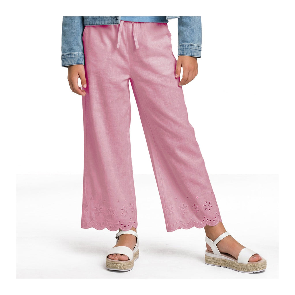 Pantalón Algodón Palazzo Rosado Niña