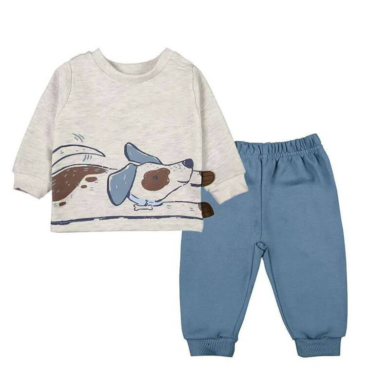 BUZO 2P BEBE PERRITO GRIS