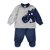 CONJUNTO 2P DINO PLUSH ROJO BEBE
