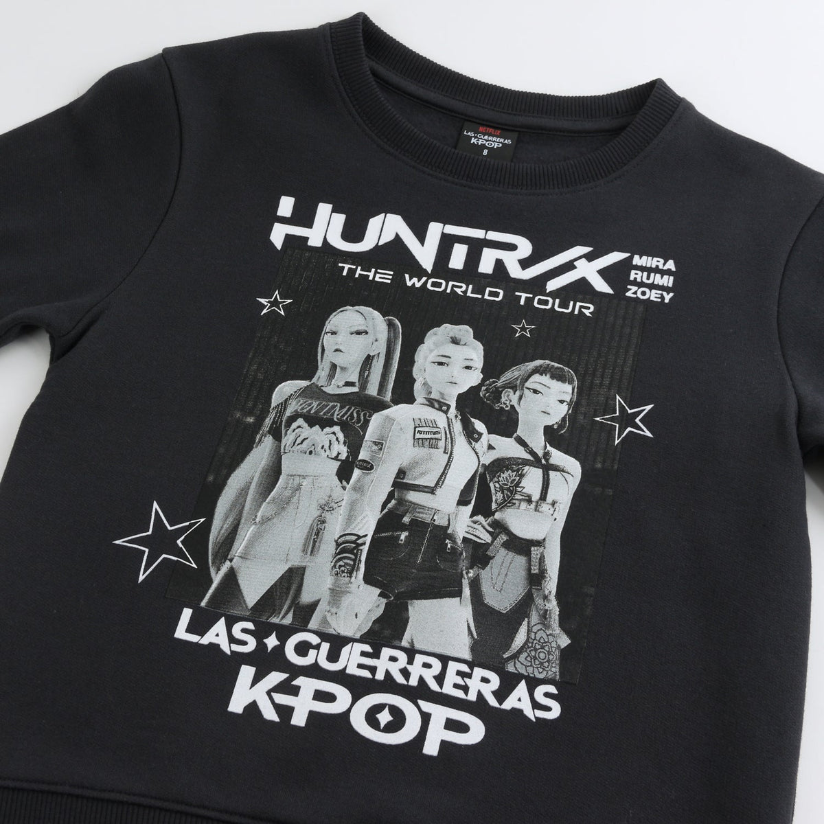 Polerón Cerrado Niña Huntrix Negro KPOP Demon Hunters