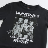 POLERON CERRADO NIÑA HUNTRIX NEGRO KPOP DEMON HUNTERS