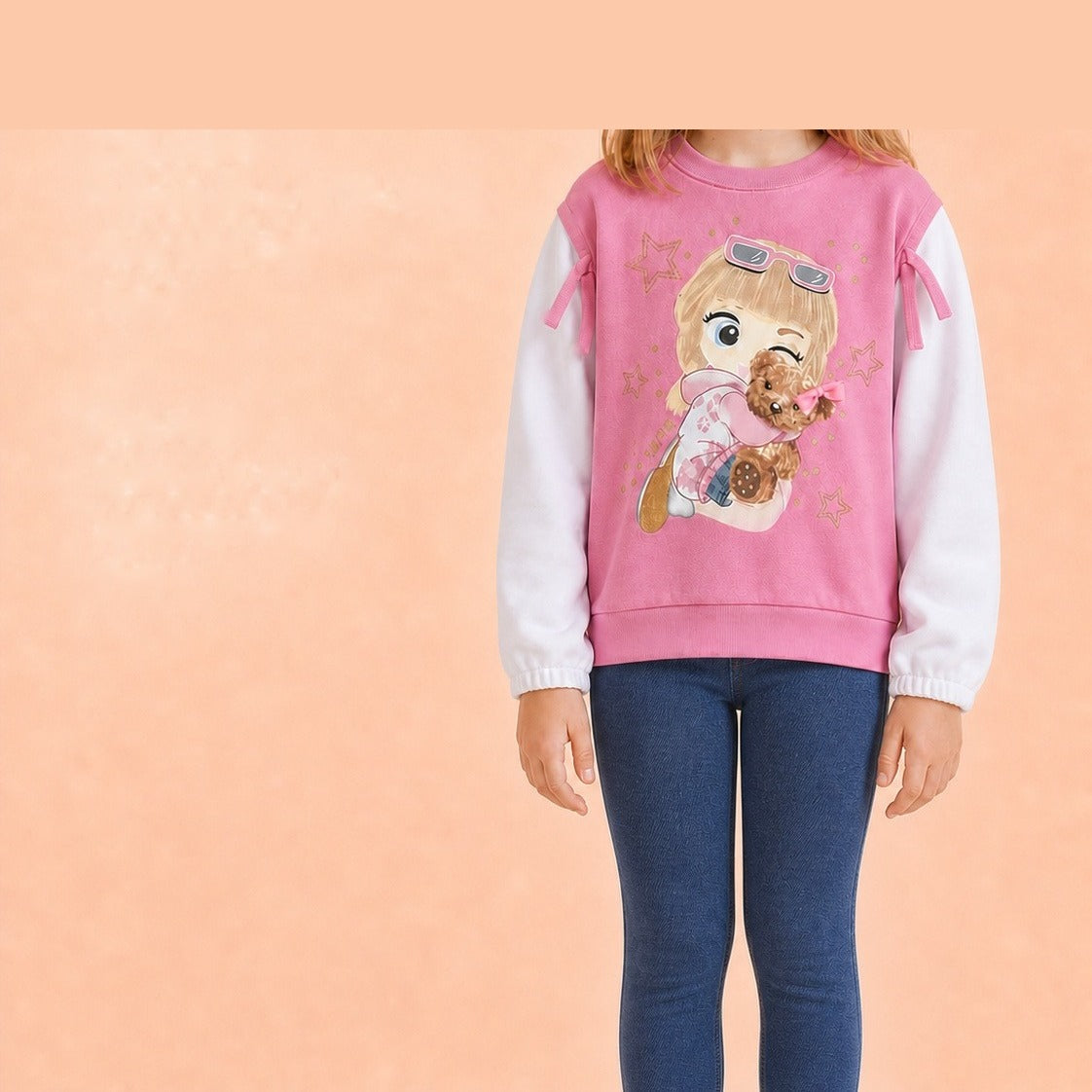 BUZO 2P M/L BEBA NIÑA CON OSO