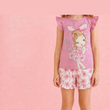 CONJUNTO 3P S/M BEBA FLORES CON CINTILLO