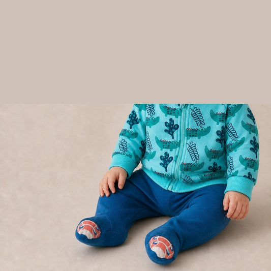 Conjunto 2P M/L Recién Nacido Cocodrilos Capucha