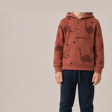 BUZO 2P M/L BEBE DINOS ESTAMPADOS CAPUCHA